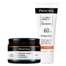 Principia Kit Dupla Diária Todo Tipo de Pele c/ Protetor Solar Facial PS-01 FPS 60 + Creme Hidratante CH-01