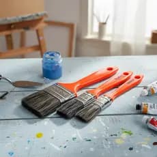 3 Peças Pincel Para Pintura Jogo Trincha 2", 1" e 3/4"