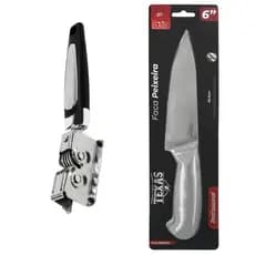 Kit cozinha Faca e amolador Aço Inox