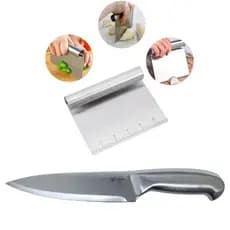 Kit Corte Legumes Faca  e espátula reta Aço Inox