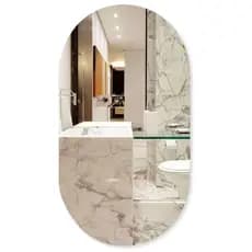 PROMOÇÃO Espelho Oval Decorativo Lapidado | Para Banheiro, Sala e Quarto |Design Moderno Envio Imediato