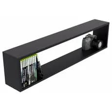 Nicho Estante Para Dvd´s, Cd´s 75cm - Dvds Decoração Preto, Branco, Amendoa