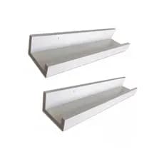 Kit 2 Prateleiras Decorativa Temperos E Condimentos 55 cm Branco Nicho Envio Montado