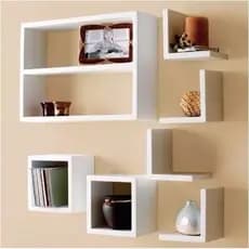 Kit 7 Peças Nicho MDF Branco Preto Cru Decoração Vai Montado