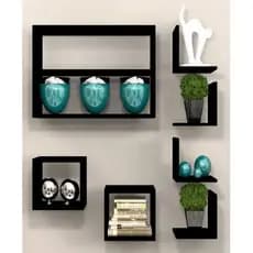 Kit 7 Peças Nichos Fabricação Própria Mdf Preto Envio Montado