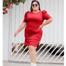 Vestido plus size manga princesa EXG