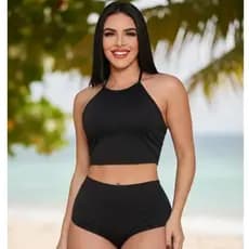conjunto biquiíni hot pant frente unica suplex com forro