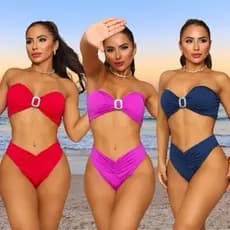 Tomara que Caia Biquini Conjunto duas Peças Calcinha Cintura Alta Moda praia e Piscina