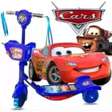 Patinete Infantil Carros Mcqueen Musical Cesta Luzes 3 Rodas+Promoçao