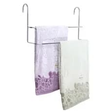 Suporte Porta Toalha Banho e Rosto Cromado Toalheiro Duplo Toalhas Banho Banheiro Box Laminado Sem Furo