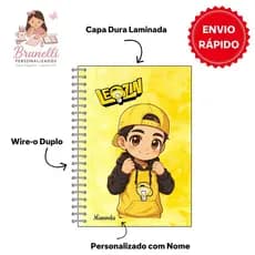 Caderno 10 Matérias Leozinho os rosas personalizado.