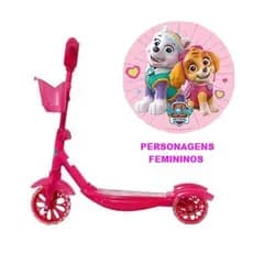 Patinete 3 Rodas Infantil Rosa Patrulha Canina