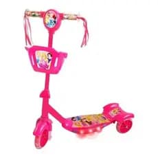 Patinete Infantil 3 Rodas Musical e Luzes ROSA Princesas