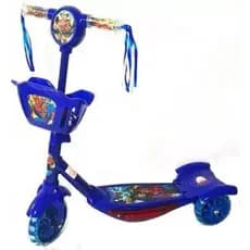 Patinete Infantil 3 Rodas Meninos Musical Cesta e Luz