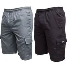 Kit 2 Bermudas Brim Masculina Cargo Elástico Trabalho Serviço Uniforme Cordão Atacado Resistente