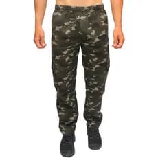 Calça Masculina Sarja Camuflada Extra Plus Size Cargo Cordão