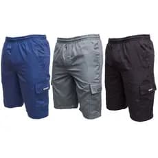 Kit 3 Bermudas Brim Masculina Plus Size Extra Tamanho Grande Elástico Cordão Cargo Resistente
