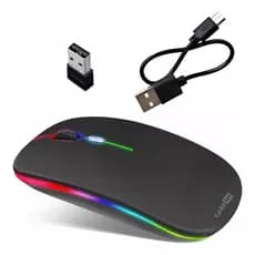 Mouse Sem Fio Recarregável Wireless Optico Led Rgb 2.4ghz Bluetooth Ergonômico Sem Fio Para Pc Desktop Notebook Tablet
