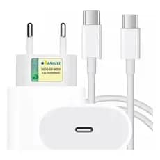 Fonte + Cabo Turbo  USB C Pd De 20w Para Android e iPhone 15 16 17 Pro Max