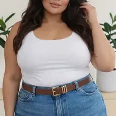 Cintos Femininos Plus Size Fivela Dourada Elegante Preto Branco Caramelo