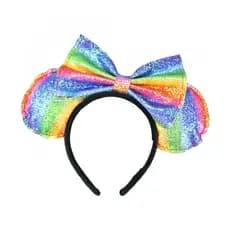 Tiara Laço Orelhas Arco-Íris Minnie  Disney
