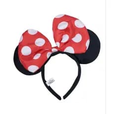 Orelhas Minnie E Laço Vermelho Com Pontos Brancos Tiara Arquinho - Disney