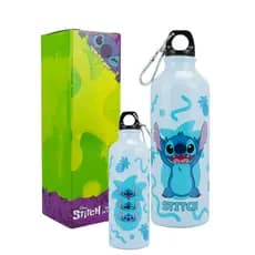 Garrafa Alumínio Squeze Azul Claro Stitch 500ml - Disney