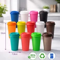 10x / 20x unidades do Copo Eco tampa Bucks 400ml diversas Cores / Copo Bucks 400ml / Copo Ecológico