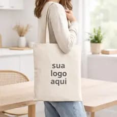 Sacola em 100% algodão reciclado 38x42cm Personalizada com seu Logo