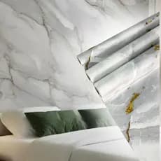 Papel de parede adesivo5 m x 45 cm  mármore dourado luxo impermeável ideal para painel móveis parede