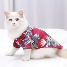 Roupa para cachorro pet gato camisa verão 4.5 a5.0 kilos cor vermelha