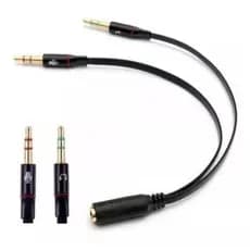 Cabo Adaptador P2 Divisor Áudio e Microfone 2 Vias – Fone e Mic – Conectores 3.5mm