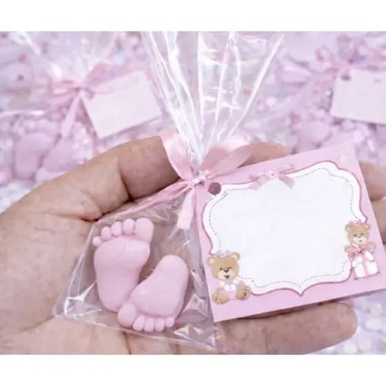 Lembrancinhas 60 Mini Pezinhos - Chá de Mêsversário (30 Pares) Sabonetes Perfumados, Chá de bebe