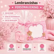 kit 20 Mini pezinhos (10 pares) lembrancinha Chá Revelação: Verde e Lilas Sabonetes