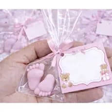 30 Mini Pezinhos de Sabonete Perfumado para Chá de Fralda Safari 15 pares