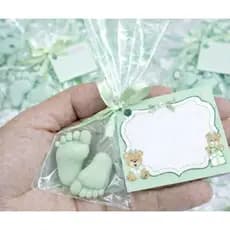 50 Sabonetes Perfumados Personalizados com Tag’s para Lembrança de Chá Bingo Safari 25 pares