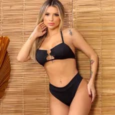 Biquini Feminino Hot Pants Suplex Argola De Amarrar Cintura Alta Moda Praia Top