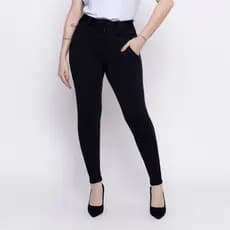 Calça Feminina Crepe Calca Cinto Forrado Skinny Cintura Alta Social Bolso