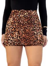 Short Saia Feminino Cintura Alta Cinto Forrado Shorts Curto Bermuda Sainha