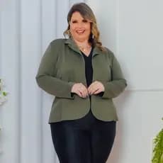 Blazer Plus Size Feminino Neoprene Terninho