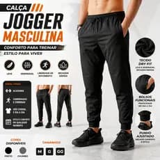 Calça Jogger Masculina Esportiva Dry Fit Leve Ajuste Perfeito Academia Treino Uso Diário Top