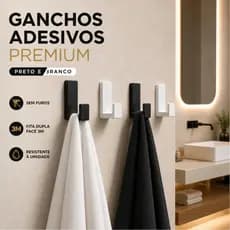 Cabide Gancho Adesivo Parede Sem Furo Fita Dupla Face 3M Porta Toalha Banheiro Cozinha Organizador