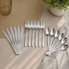 Jogo 54 Talheres Conjunto Inox Basic Restaurante, Lanchonete Kit Garfo, Faca, Colher