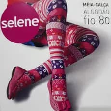 Meia calça algodão fio 80 infantil menina selene quentinha fashion confortável