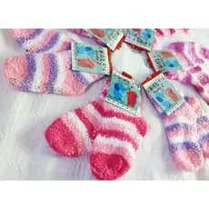 Kit 3 e 6 Pares Meias Felpuda Térmica Infantil Bebê Menina Soft Inverno com Antiderrapante
