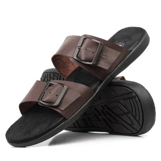 Sandália Masculina Couro Legítimo Macio Promoção Imperdível
