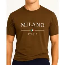 Camiseta Masculina Milano Itália de Algodão Premium Confortável Básica Lisa