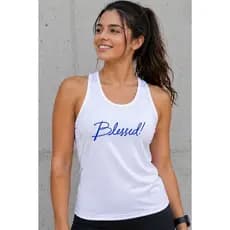 Camiseta Feminina Fitness Blessed Regata Leve Academia e Dia a Dia