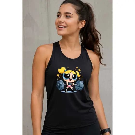 Regata Dry Fit Feminina Academia Estampa Meninas Super Poderosas