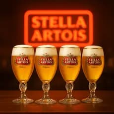 Taças de Cerveja Stella Artois Belgium 315ml Licenciado Taça De Vidro Borda Dourada - Ruvolo